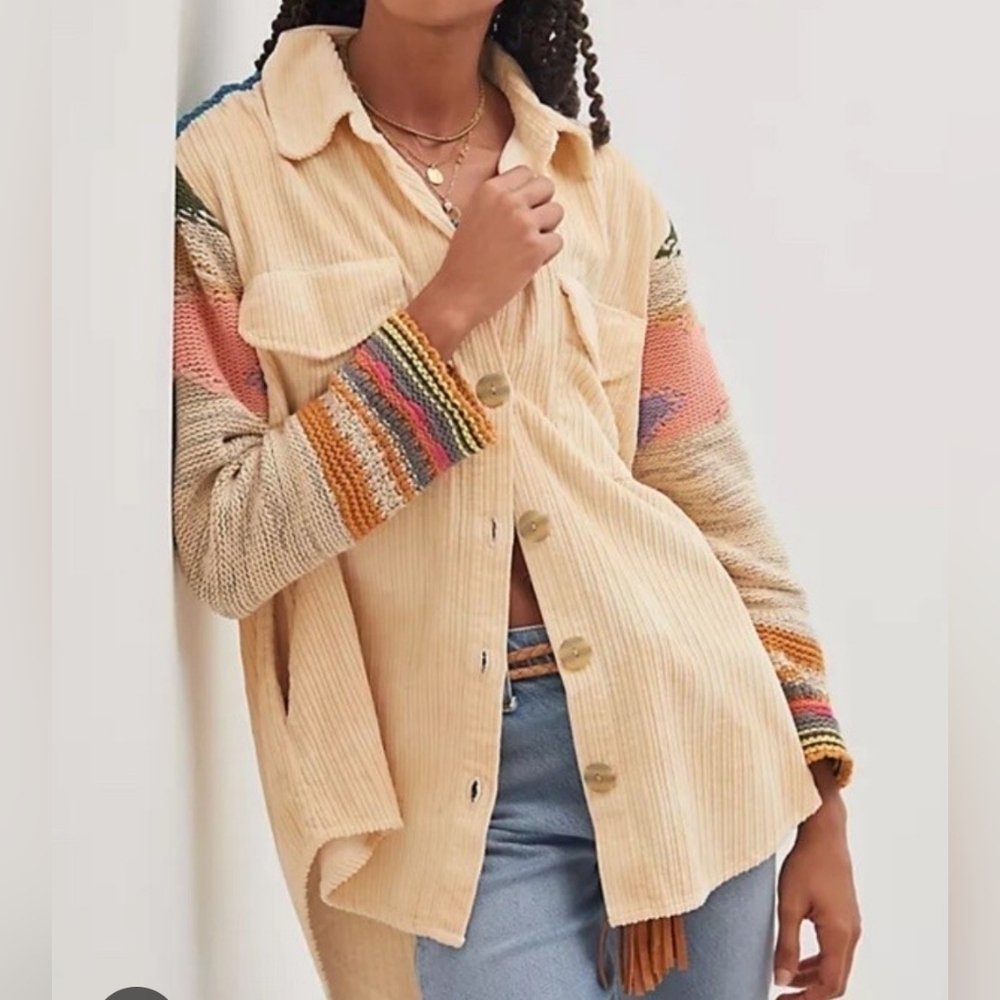 Anthropologie Pilcro Easygoing Corduroy Shirt Jacket.